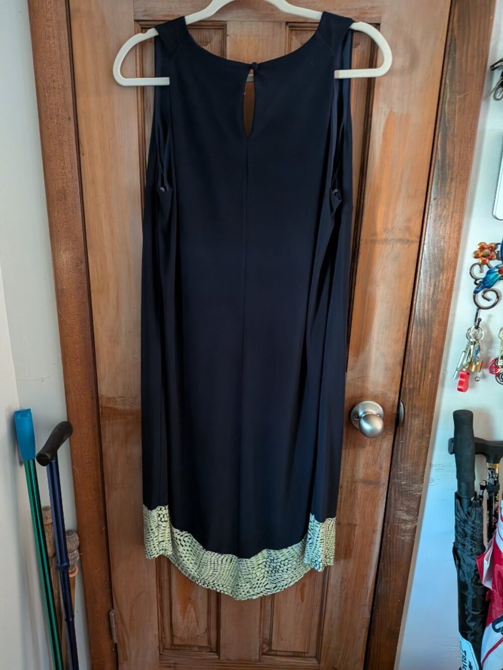 Sleeveless Midi Dress 1X Navy with Lime & White Plus Size Summer Multi Occasions - Picture 5 of 10